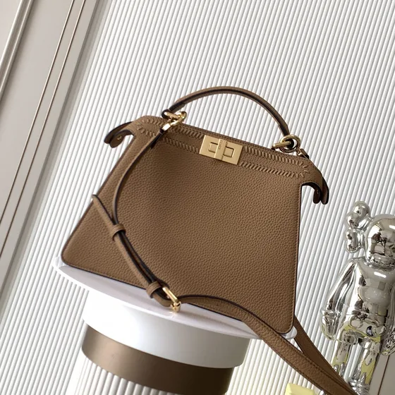 Fendi Peekaboo I See U Brown Top Handle