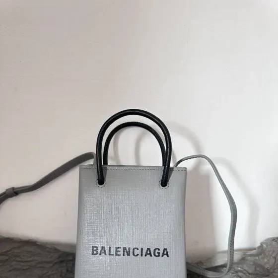 Balenciaga Shopping Phone Crossbody Bag Gray Crossbody