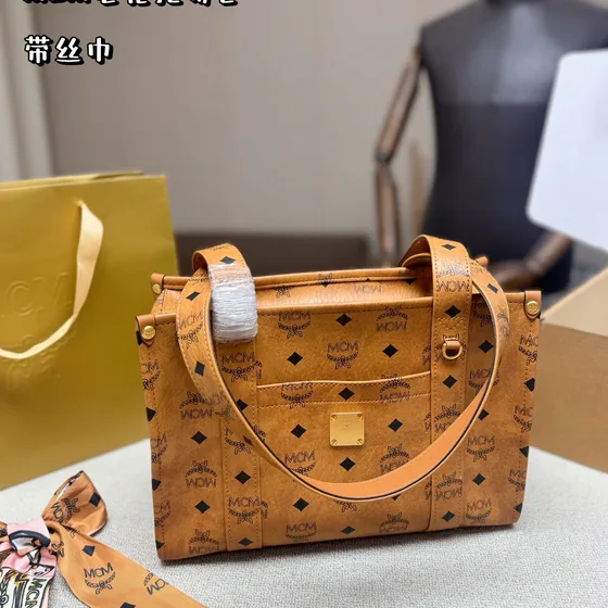 MCM Visetos Tote Black Tote Bag