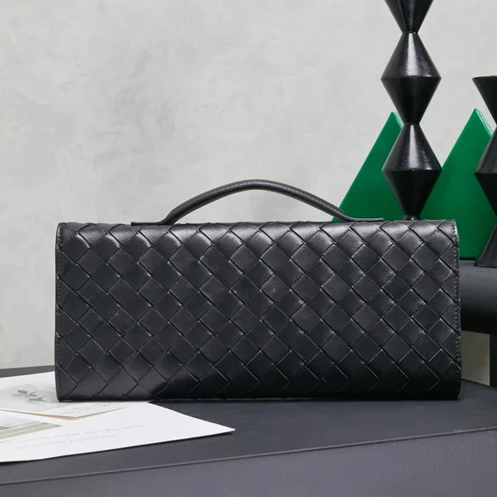 Bottega Veneta Long Clutch With Handle Black Clutch