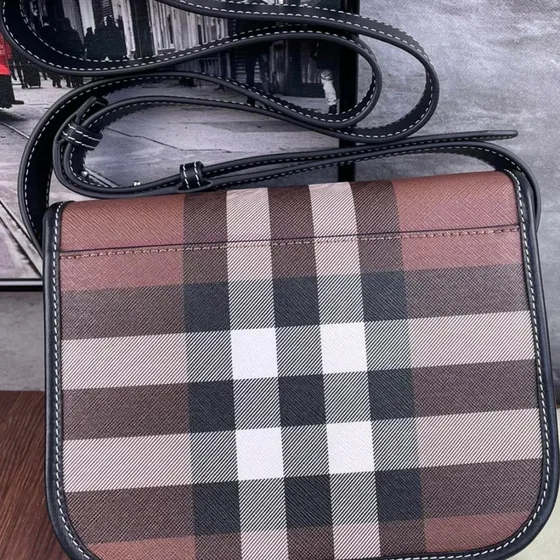 Burberry Check Crossbody Bag Dark Birch Brown Check Crossbody