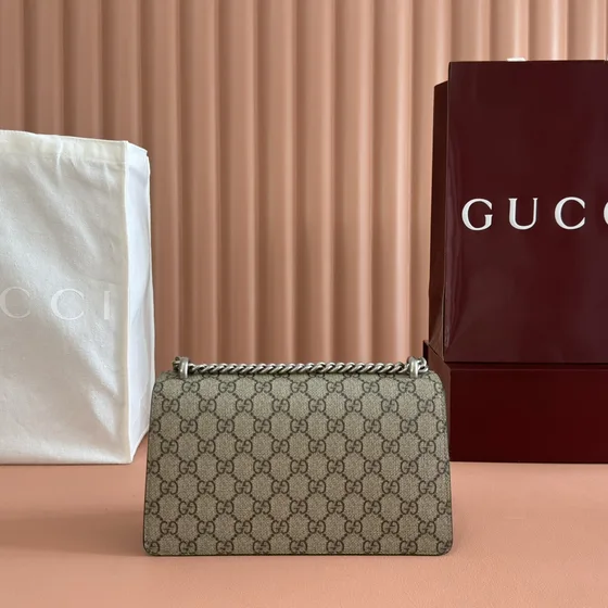 Gucci Dionysus Gg Shoulder Bag Beige Black Shoulder Bag