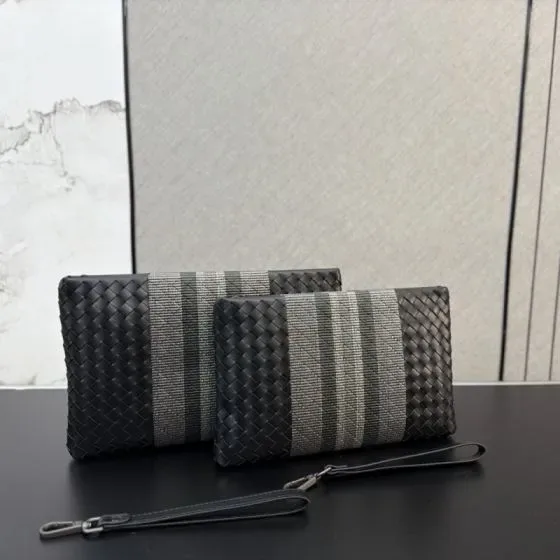 Bottega Veneta Intrecciato Webbing Document Clutch Black Clutch