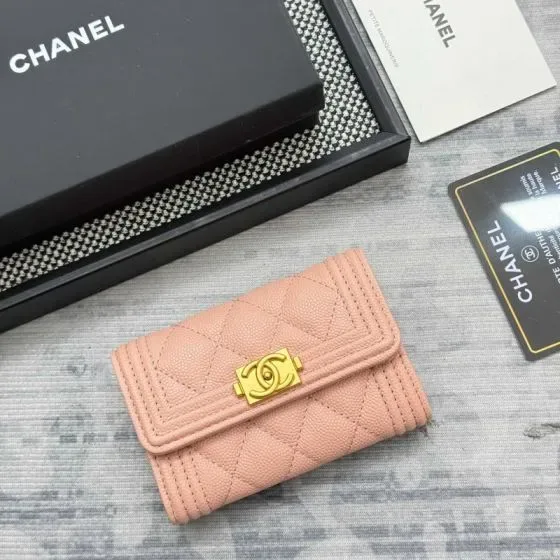 Chanel Boy Pink Card Holder