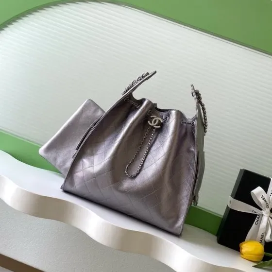 Chanel 25 Bag Silver Shoulder Bag