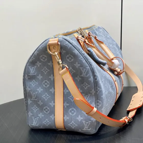 Louis Vuitton Keepall 45 Blue Monogram Denim 45 travel