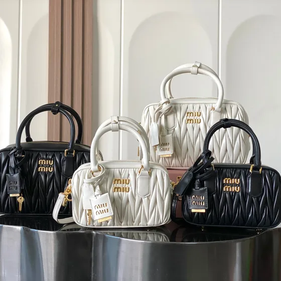 Miu Miu Leder Top-Handle Bag Multi/Braun/Schwarz/Cognac Henkel