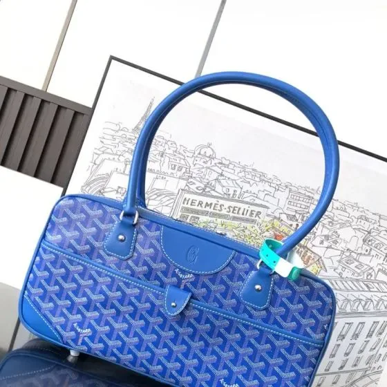 Goyard Saint Martin Bag Blue Top Handle