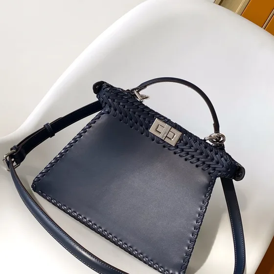 Fendi Peekaboo Marineblå Blå Tophåndtak