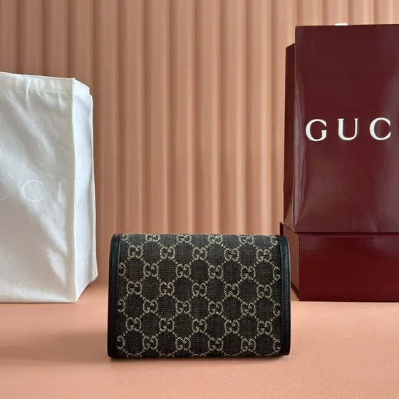 Gucci Dionysus Gg Chain Wallet Black Woc