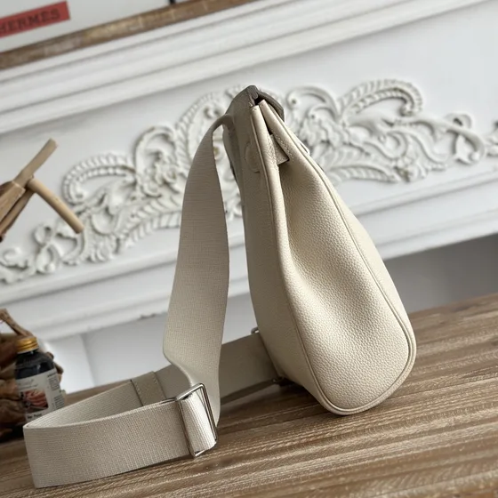 Hermes Kelly Akkad Cream White Backpack