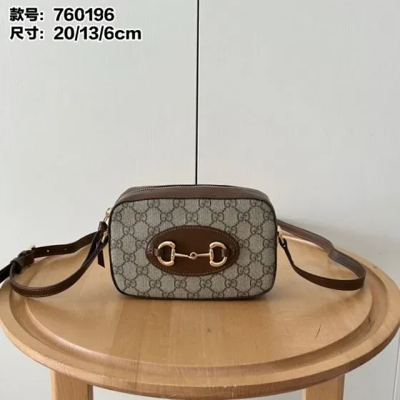 Gucci Gucci Horsebit 1955 Small Camera Bag Beige Brown 20 13 6cm Crossbody