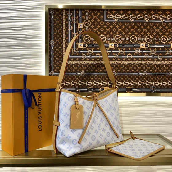 Louis Vuitton Carryall Trắng/Light Xanh dương Shoulder Bag