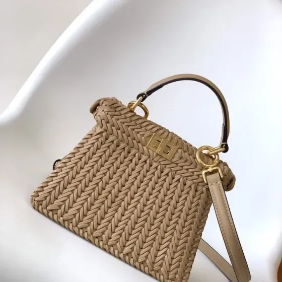 Fendi Peekaboo Beige Top Handle