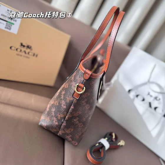 Coach Mini Borsa tote With Horse And Carriage Print Marrone Borsa tote