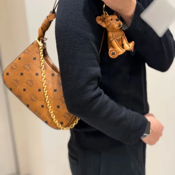 MCM Aren Visetos Hobo Cognac Brown Hobo