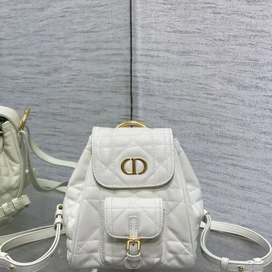 Dior Dior Caro Mini Backpack White Backpack