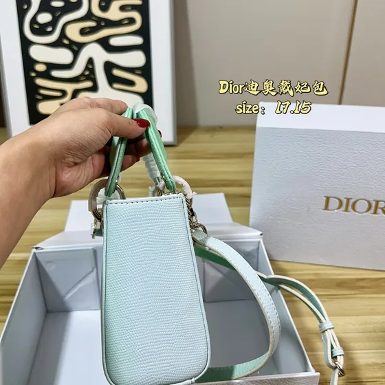 Dior Lady Dior Mint Зелёный 17*15cm Верхняя ручка