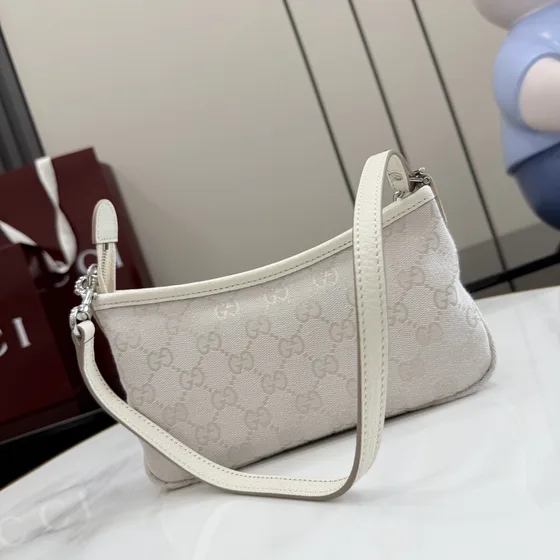 Gucci Gg Emblem Mini Sac épaule Beige/Blanc Sac épaule