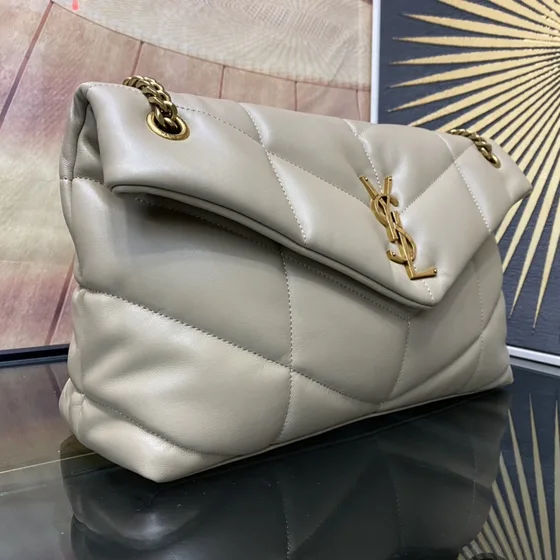YSL Loulou Puffer Beige Shoulder Bag