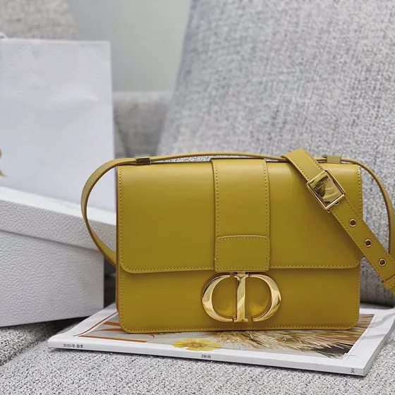 Celine 30 Montaigne Yellow Flap Bag