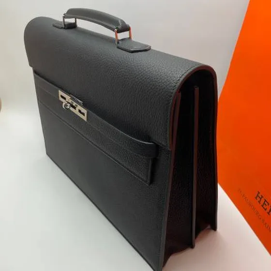 Hermes Kelly Zwart Togo 37cm business