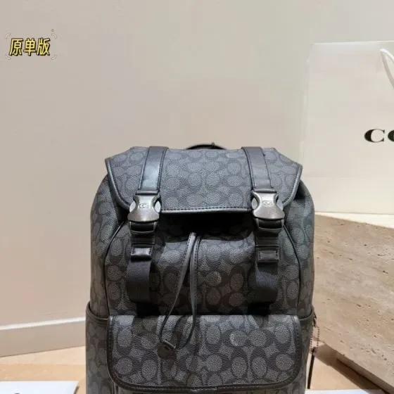 Coach West Backpack In Signature Canvas Charcoal Backpack