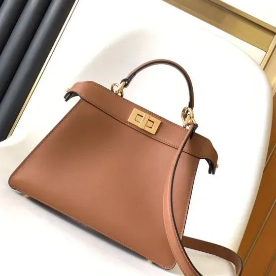 Fendi Peekaboo Iseeu Small Brown Top Handle
