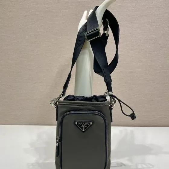 Prada Re-Nylon Smartphone Case Gray Crossbody