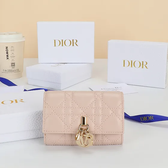 Dior Miss Dior Flap Card Holder Powder Beige Card Holder