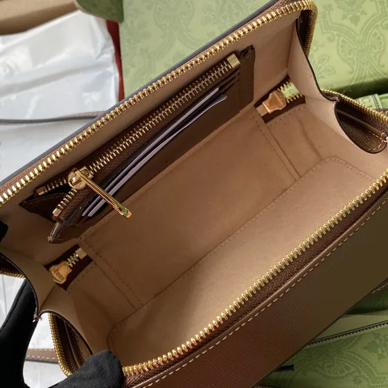 Gucci Gg Supreme Etui Beige And Brun Etui