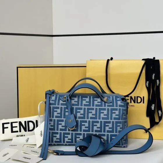 Fendi By The Way Boston Bag Light Blue Top Handle