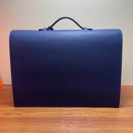 Hermes Briefcase Blue 39cm business