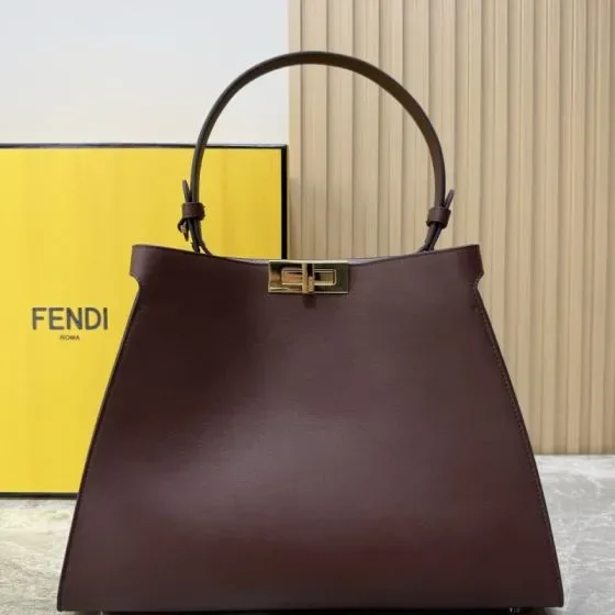 Fendi Peekaboo Dark Brown Top Handle