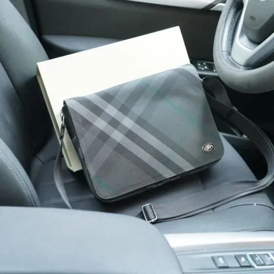 Burberry Check Crossbody Bag Charcoal Gray Check Crossbody
