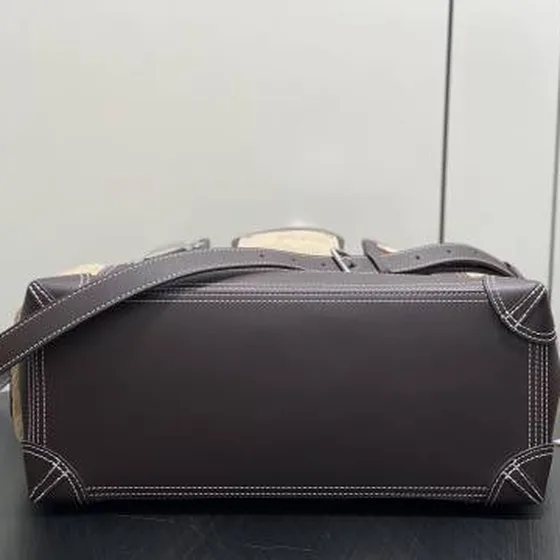 Louis Vuitton Steamer 40 Beige Monogram suède with Bruin leder 42 x 17 x 40 cm work