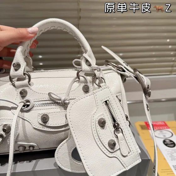 Balenciaga Le Cagole Mini Duffle Bag White Top Handle