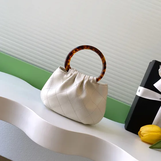 Chanel Mini Hobo With Tortoiseshell Handle Weiß Henkel