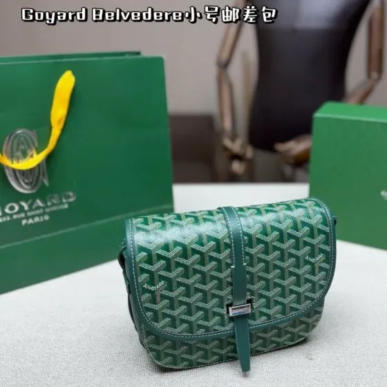 Goyard Belvedere Mm Green Crossbody