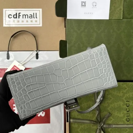Balenciaga Hourglass Wallet On Chain Gray Woc