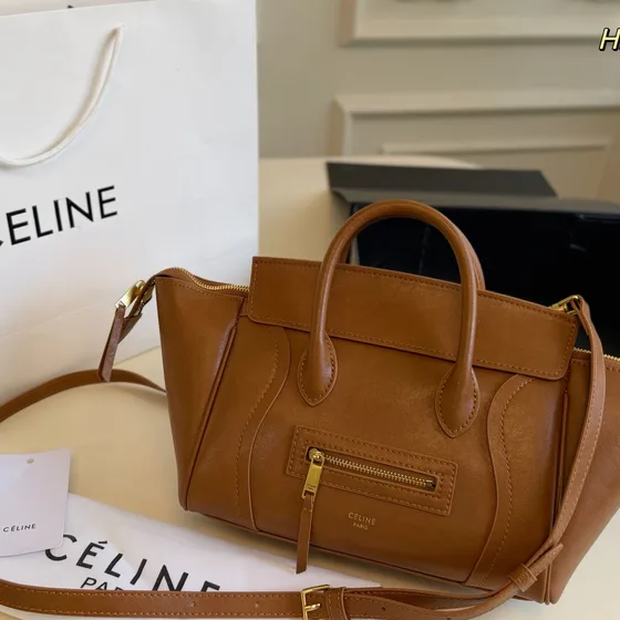 Celine Luggage Brown Top Handle