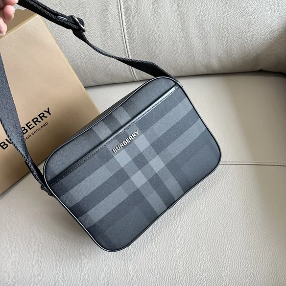 Burberry Check Bolsa transversal Charcoal Crossbody