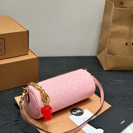 Coach Barrel Baby Pink Shoulder Bag