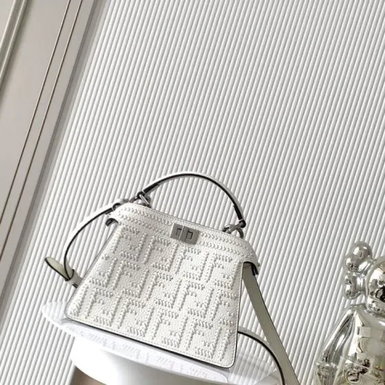 Fendi Peekaboo Iseeu Petite White Top Handle