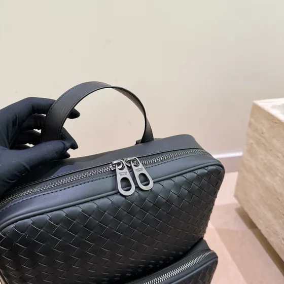 Bottega Veneta Intrecciato Leather Backpack Black Backpack