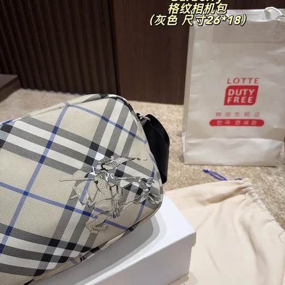 Burberry Check Camera Bag Beige/Noir/Gris Check 26*18 Crossbody