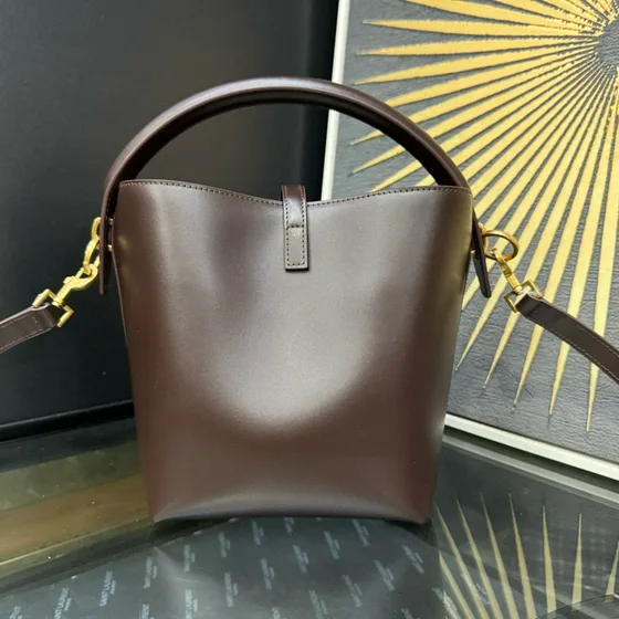YSL Le 37 Mini Bucket Bag Dark بني Top Handle