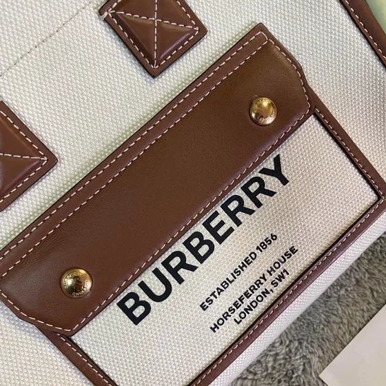 Burberry Freya Tote Beige Brown Tote Bag