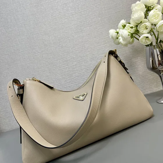 Prada Deri Omuz çantası Bej Hobo