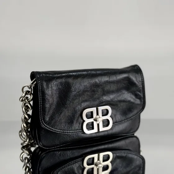 Balenciaga Bb Soft Klapptasche Schwarz Crossbody